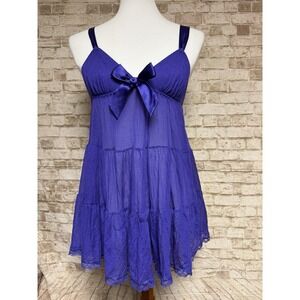 Victoria's Secret Babydoll Nightie Sheer Purple Medium Modal Blend